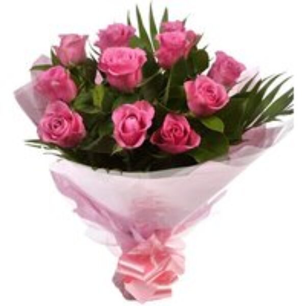 12 Luxury Pink Roses Bouquet