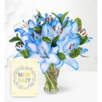 Ocean Lilies with New Baby Card