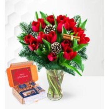 Christmas Tulips & Chocolate Gift