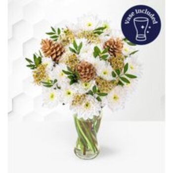 Winter Chrysanthemums with Vase