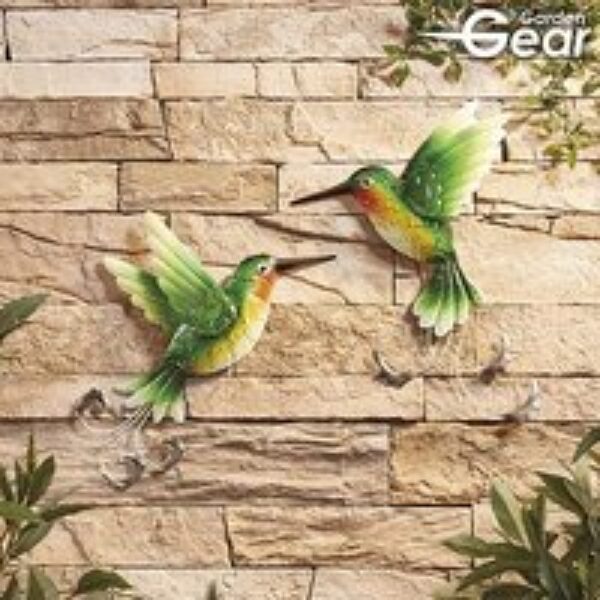 Garden Gear Set of 2 Metal Hummingbirds Wall Art