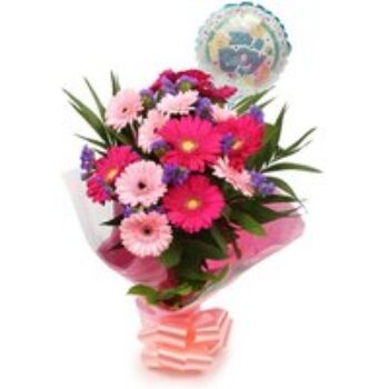 Its A Boy Balloon & Gerbera Blush