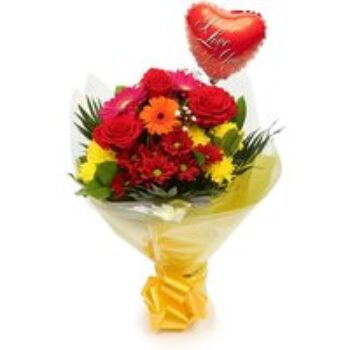 Love You Balloon & Beauty Blooms Bouquet