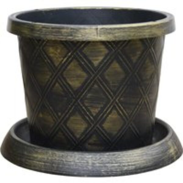 Black & Gold Patio Pot