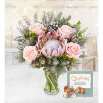 Pink Winter Wonderland - Flower Delivery - Flowers - Flowers By Post - Proteas Bouquet - Send Flowers - Free Chocs