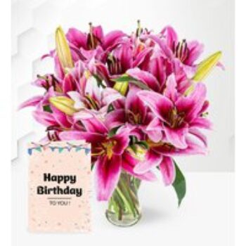 Stargazer Lilies and Birthday Card