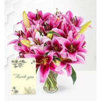 Stargazer Lilies & Thank You Card