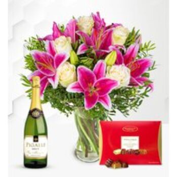 Pink Lilies & Roses Delights Gift