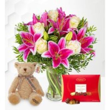 Pink Lilies & Roses Gift