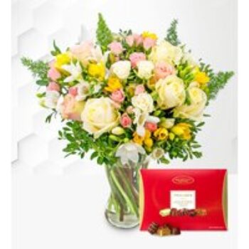 Rose and Freesia with Chocolates