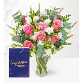 Freesia Fields with Congratulations Card