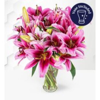 Stargazer Lilies with Vase