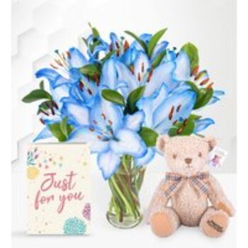 Ocean Lilies with Teddy & Card