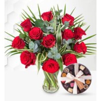 12 Red Roses & Belgian Chocolates