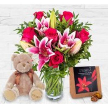 Roses and Lilies Bear & Bulbs