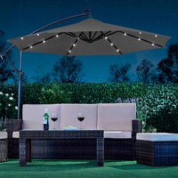 Solar LED Cantilever Parasol