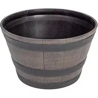 Wooden Barrel Effect Planter ? Medium