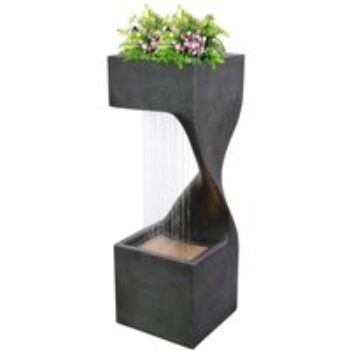 Serenity Square Spiral Rainfall Water Feature with Planter