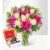 Festive Pink Lilies & Roses & Wine Gift