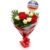 Congratulations Balloon & 12 Red & White Roses